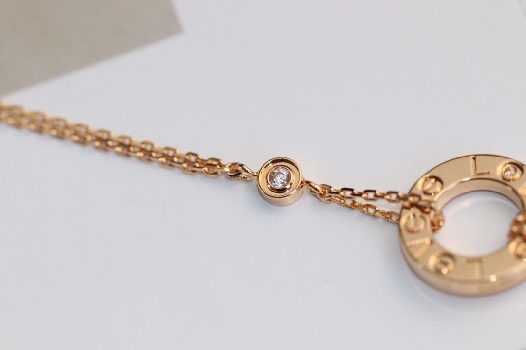 Mystic LOVE NECKLACE ADJUSTABLE ROSE GOLD 2 DIAMOND