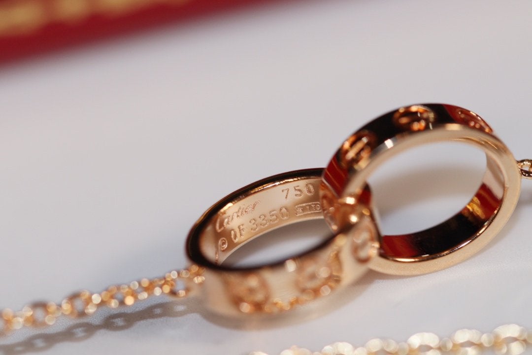 Mystic LOVE NECKLACE PINK GOLD AND SILVER
