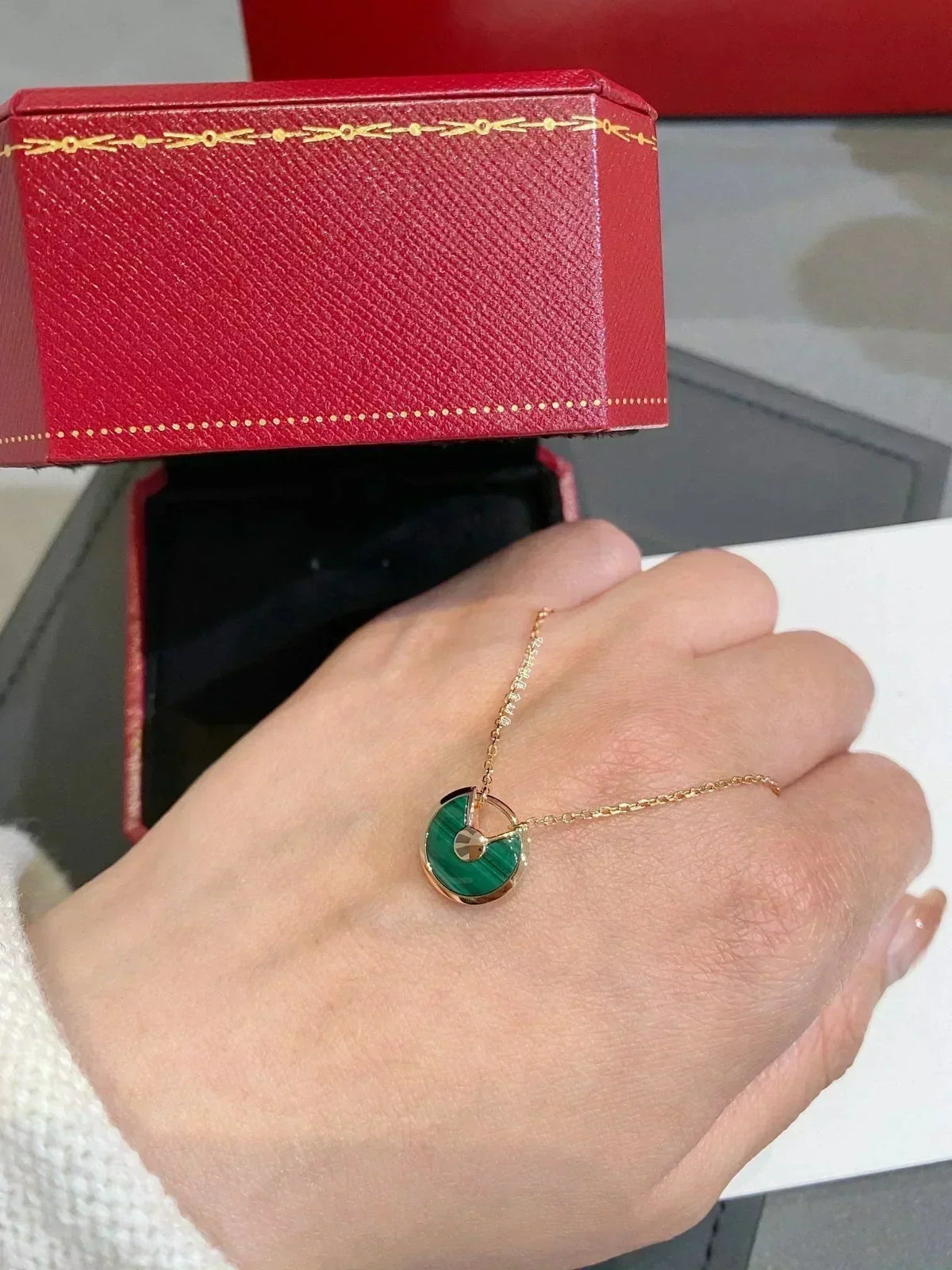 Mystic AMULETTE ROSE GOLD MALACHITE NECKLACE