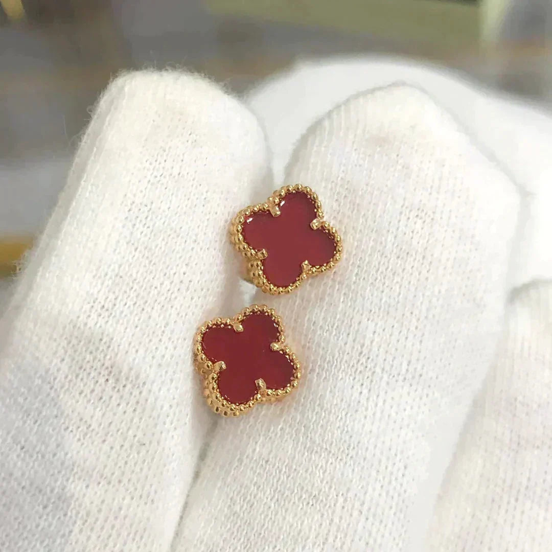 Mystic CLOVER MINI 9.5MM CARNELIAN EARRINGS
