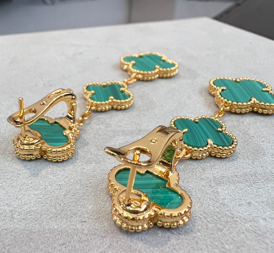 Mystic CLOVER MALACHITE 3 MOTIFS GOLD