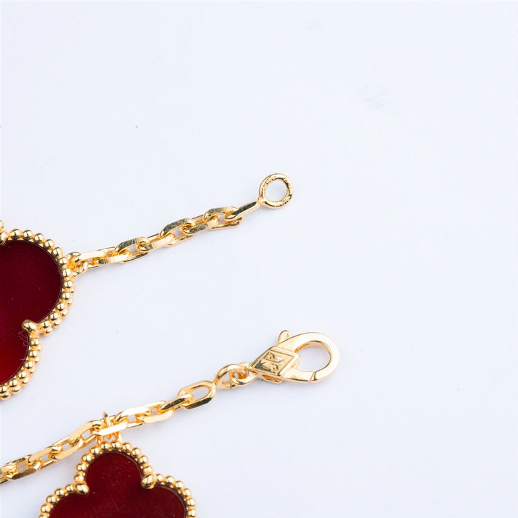 Mystic CLOVER BRACELET 5 MOTIFS CARNELIAN TIGER EYE