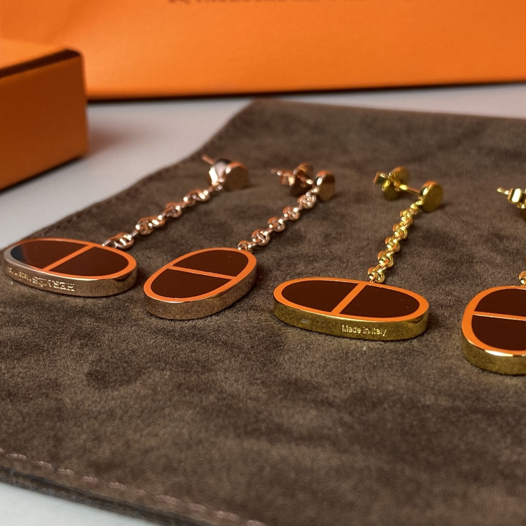 Mystic CHAINE VERSO BLACK CERAMIC EARRINGS