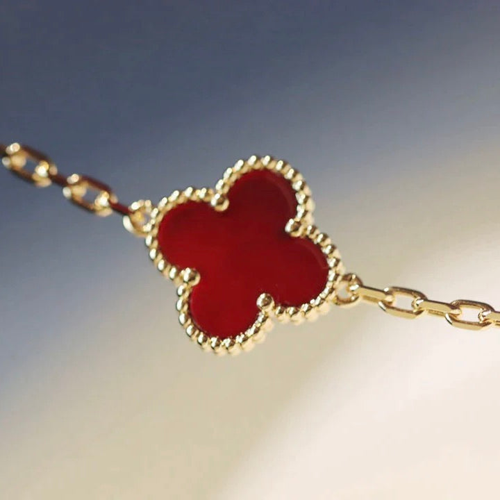 Mystic CLOVER 20 MOTIFS CARNELIAN NECKLACE