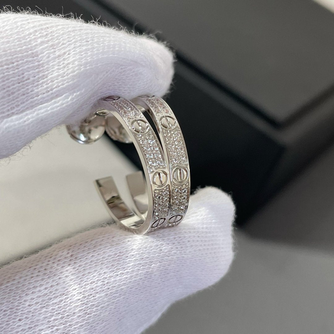 Mystic LOVE DIAMOND SILVER HOOP EARRINGS