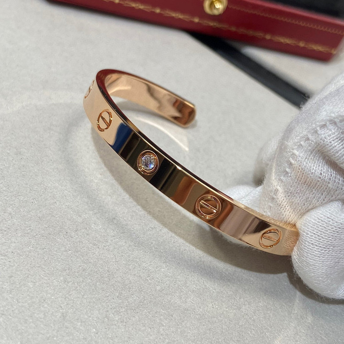 Mystic LOVE BRACELET 6.1MM 1 DIAMOND OPEN CUFF