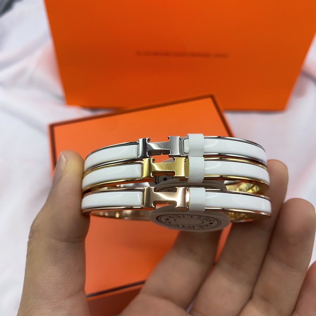 Mystic CLASSIC HM CLIC WHITE 8MM ENAMEL BRACELET