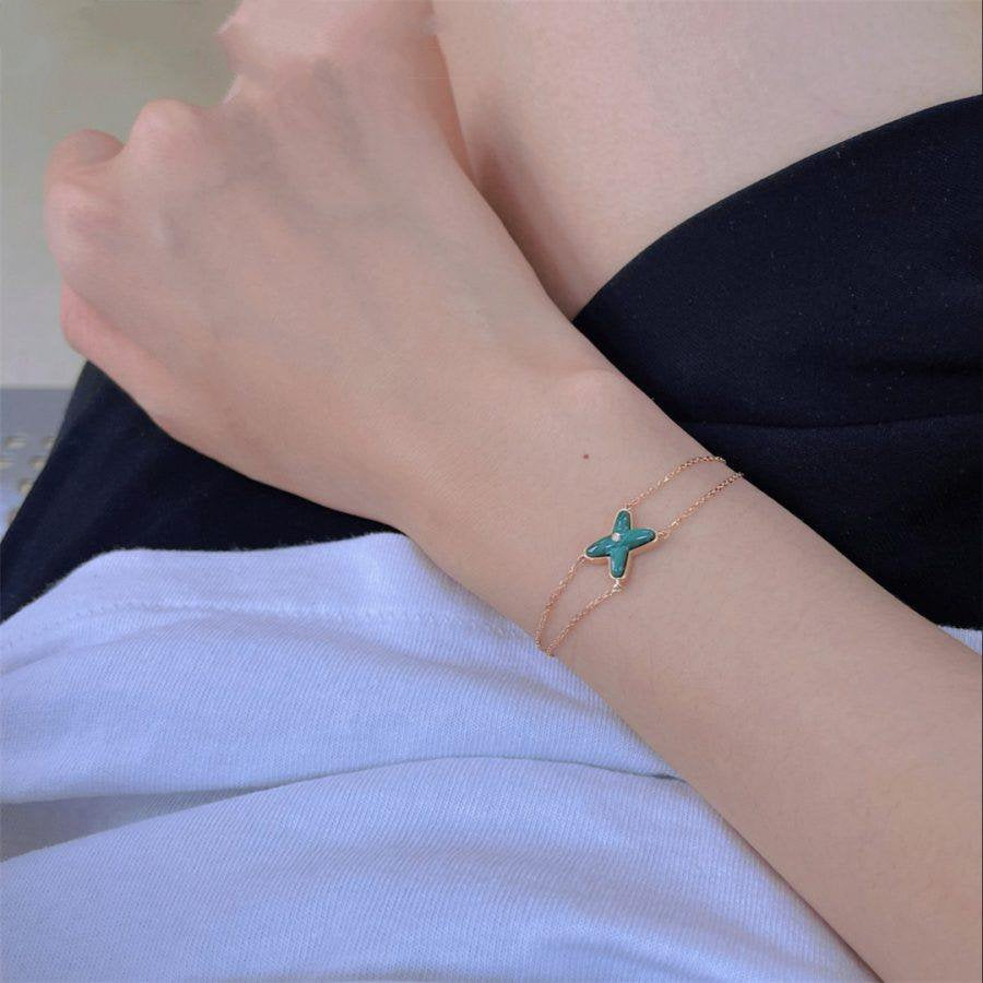 Mystic JEUX BRACELET MALACHITE PINK GOLD 1 DIAMOND