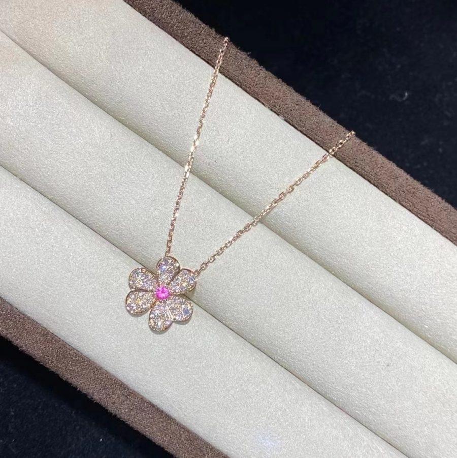 Mystic FRIVOLE ROSE GOLD FLOWER DIAMOND NECKLACE