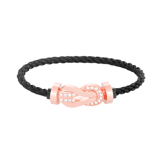 Mystic CHANCE LARGE 8 FIGURE BUCKLE HALF DIAMOND BRACELET ROSE GOLD
