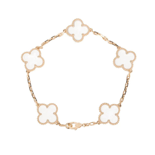 [Mystic ]New CLOVER 5 MOTIF ROCK CRYSTAL BRACELET