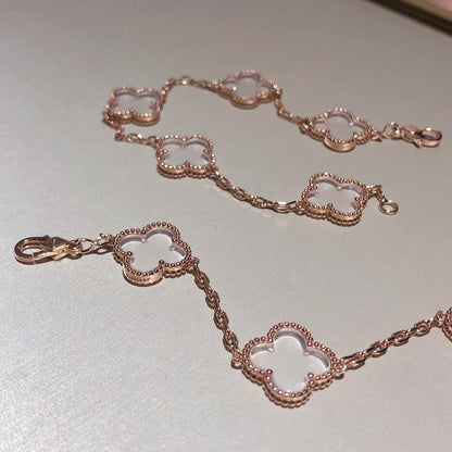 [Mystic ]New CLOVER 5 MOTIF ROCK CRYSTAL BRACELET