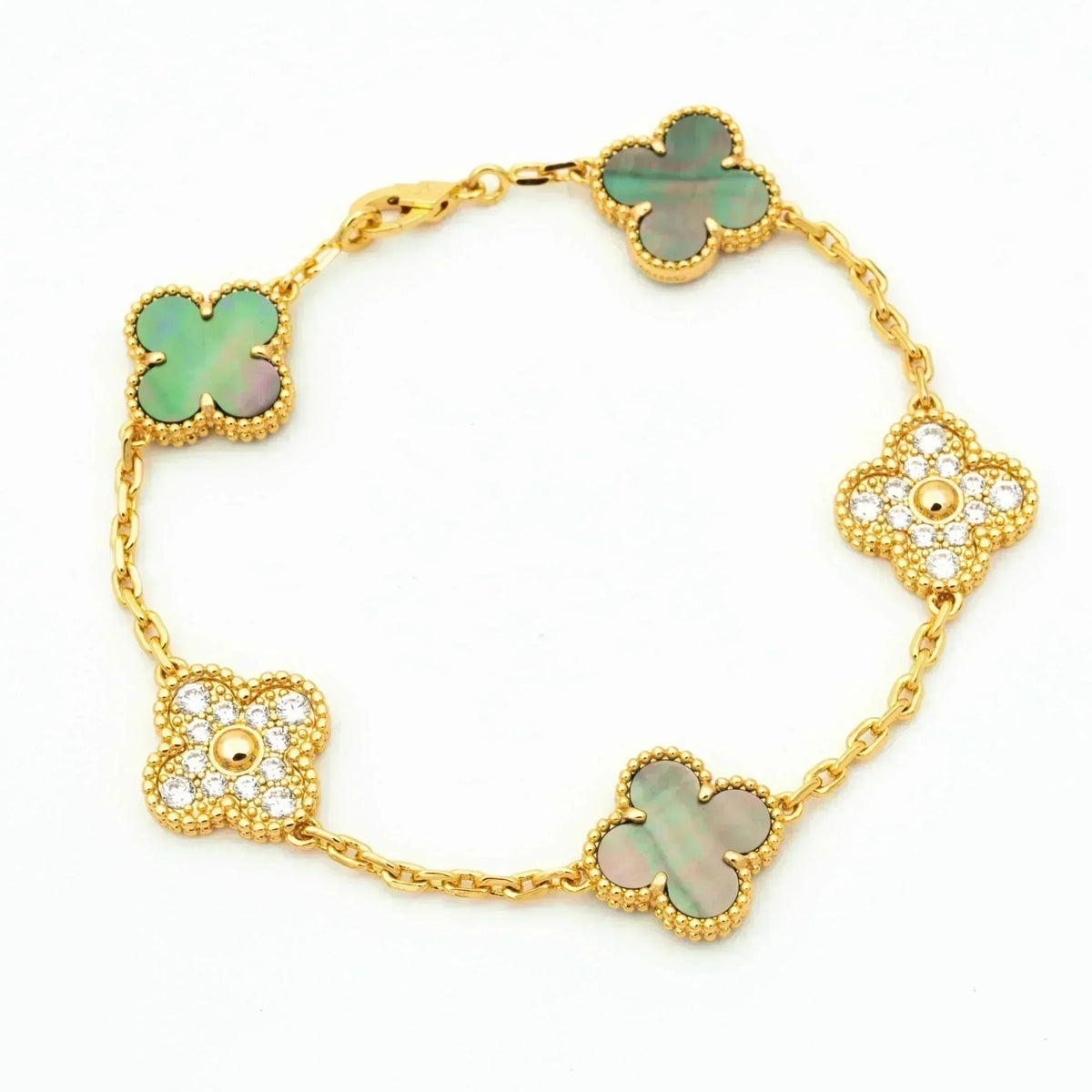 [Mystic ]New CLOVER 5 MOTIF GRAY MOP BRACELET COLLECTION