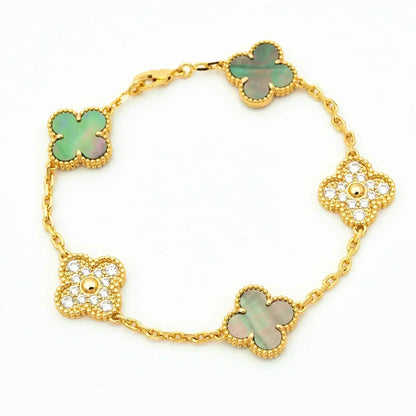 [Mystic ]New CLOVER 5 MOTIF GRAY MOP BRACELET COLLECTION