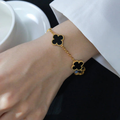 [Mystic ]New CLOVER 5 MOTIF ONYXS BRACELET COLLECTION