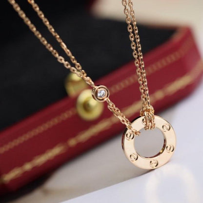 Mystic LOVE NECKLACE ADJUSTABLE ROSE GOLD 2 DIAMOND