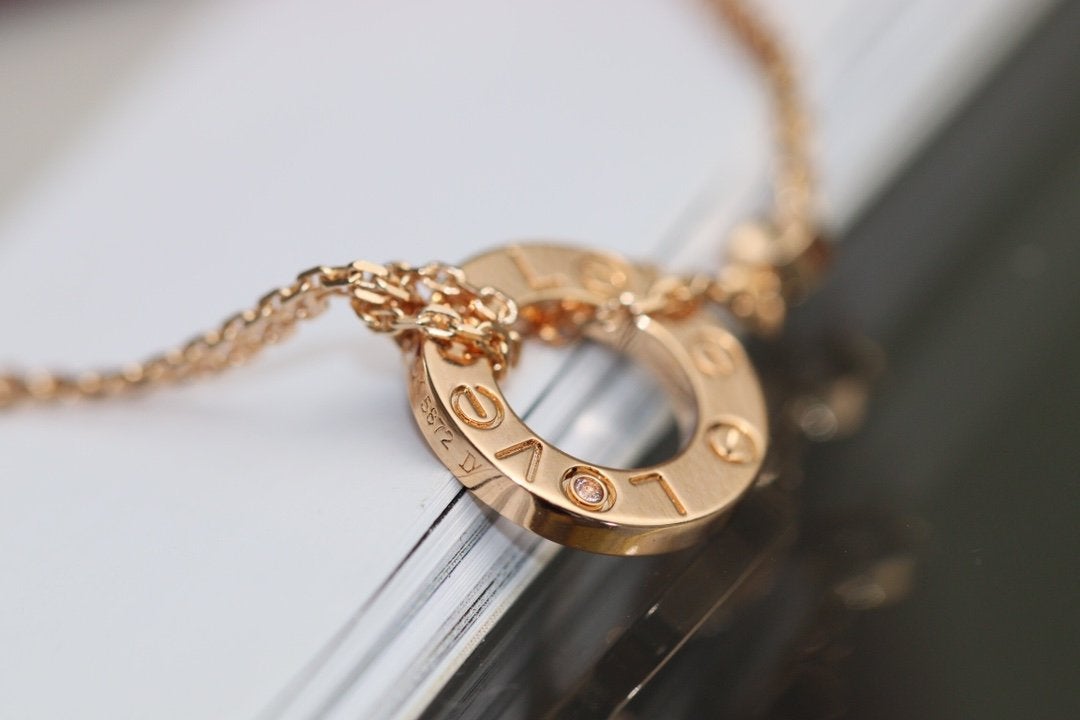 Mystic LOVE NECKLACE ADJUSTABLE ROSE GOLD 2 DIAMOND