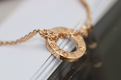 Mystic LOVE NECKLACE ADJUSTABLE ROSE GOLD 2 DIAMOND
