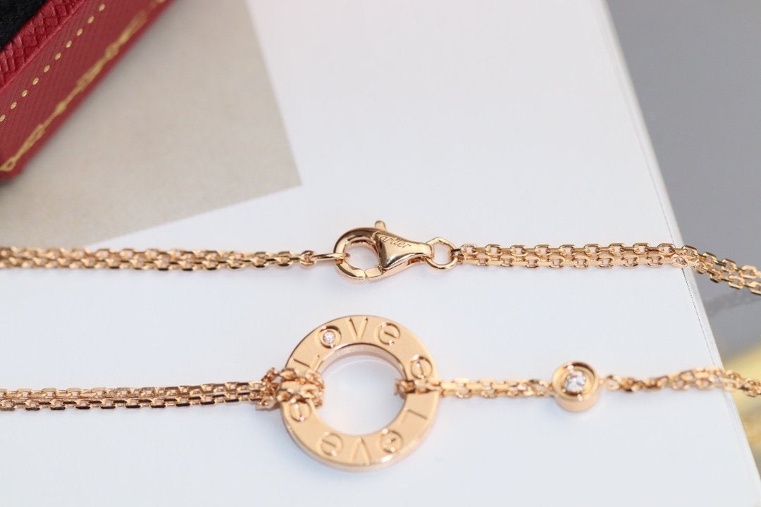 Mystic LOVE NECKLACE ADJUSTABLE ROSE GOLD 2 DIAMOND