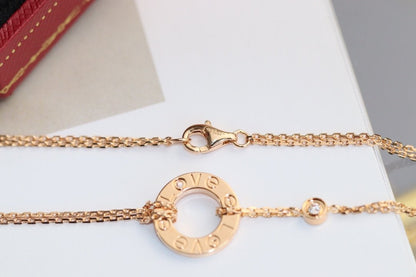 Mystic LOVE NECKLACE ADJUSTABLE ROSE GOLD 2 DIAMOND