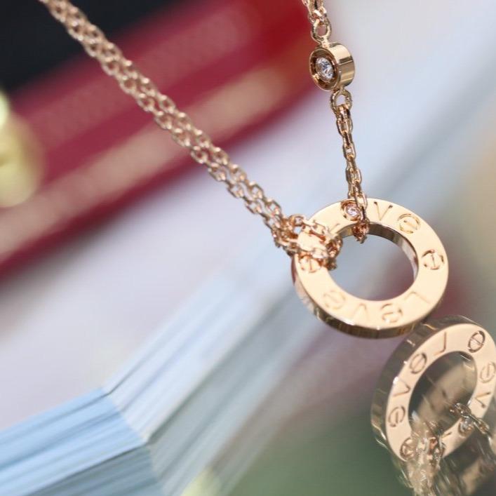 Mystic LOVE NECKLACE ADJUSTABLE ROSE GOLD 2 DIAMOND