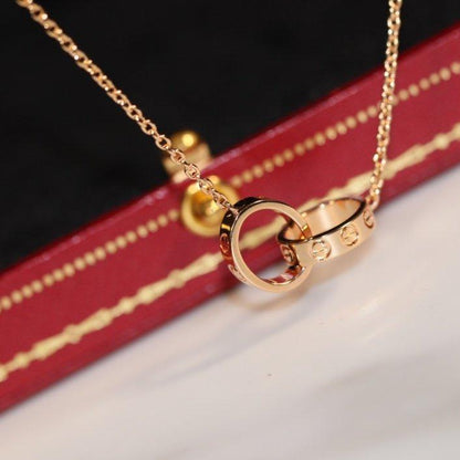 Mystic LOVE NECKLACE PINK GOLD AND SILVER