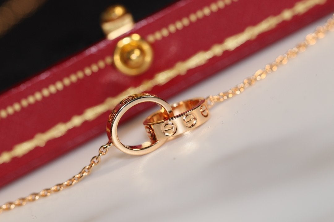 Mystic LOVE NECKLACE PINK GOLD AND SILVER