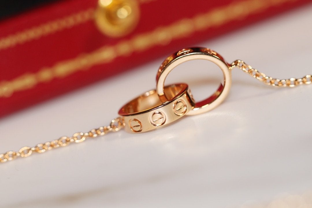 Mystic LOVE NECKLACE PINK GOLD AND SILVER