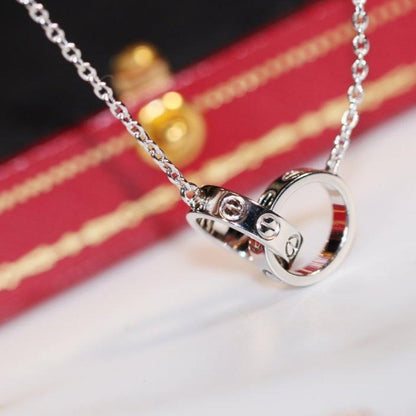 Mystic LOVE NECKLACE PINK GOLD AND SILVER