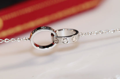 Mystic LOVE NECKLACE PINK GOLD AND SILVER