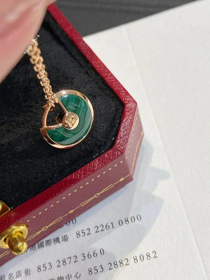 Mystic AMULETTE ROSE GOLD MALACHITE NECKLACE