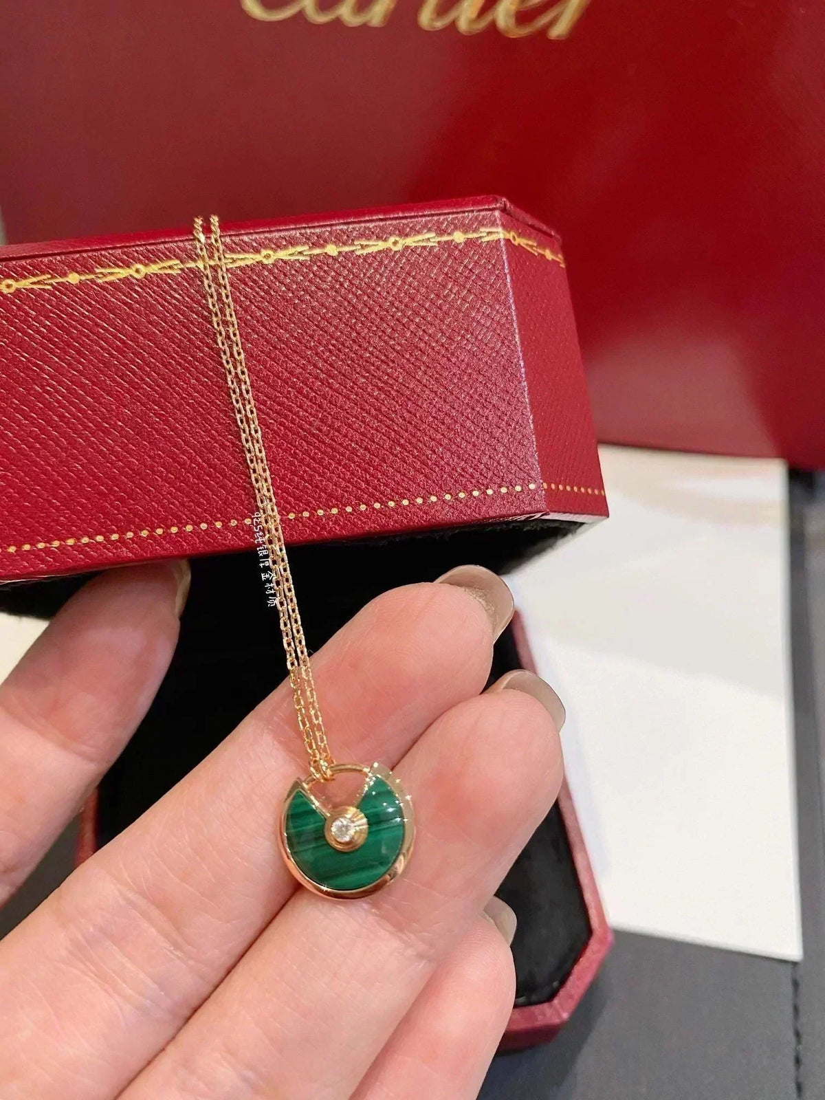 Mystic AMULETTE ROSE GOLD MALACHITE NECKLACE