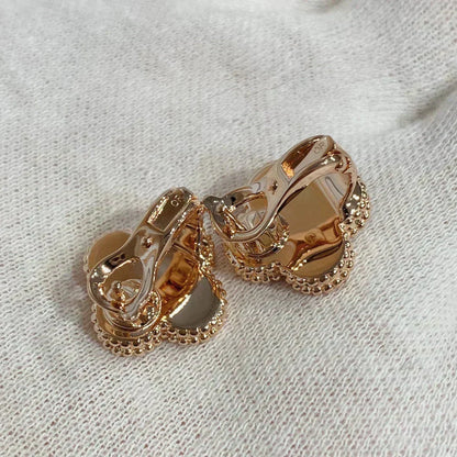 Mystic CLOVER MEDIUM 1 MOTIFS CARNELIAN  DIAMOND earrings