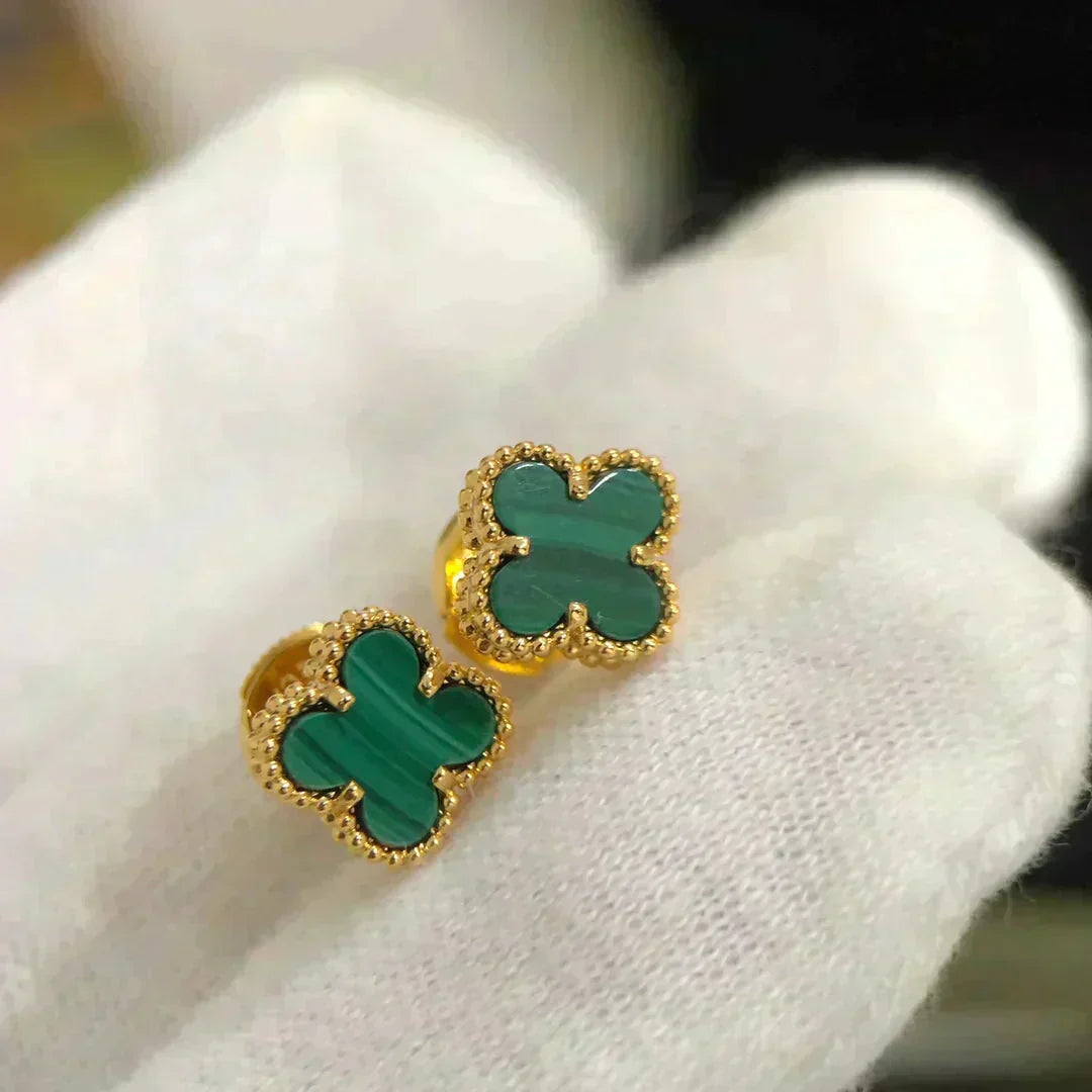 Mystic CLOVER MINI 9.5MM MALACHITE  EARRINGS