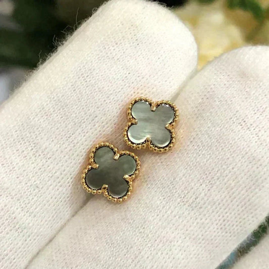 Mystic CLOVER MINI 9.5MM GRAY MOP EARRINGS