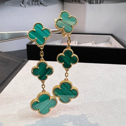 Mystic CLOVER MALACHITE 3 MOTIFS GOLD