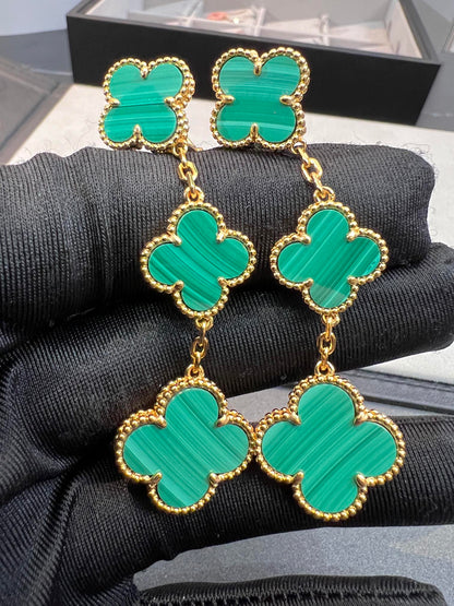 Mystic CLOVER MALACHITE 3 MOTIFS GOLD