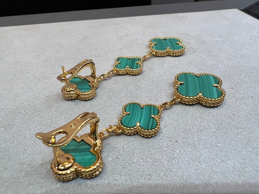 Mystic CLOVER MALACHITE 3 MOTIFS GOLD