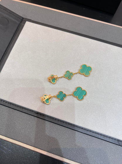 Mystic CLOVER MALACHITE 3 MOTIFS GOLD