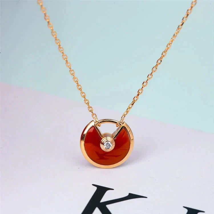 Mystic AMULETTE GOLD CARNELIAN ONYX NECKLACE