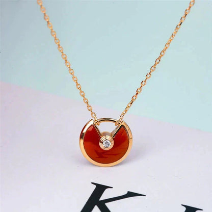 Mystic AMULETTE GOLD CARNELIAN ONYX NECKLACE