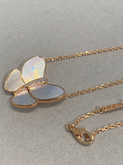 Mystic BUTTERFLY GOLD MOP DIAMOND NECKLACE