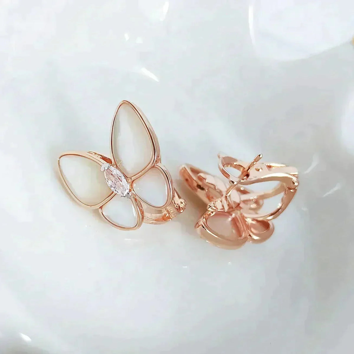Mystic BUTTERFLY MOP DIAMOND EARRINGS
