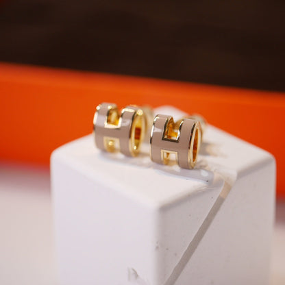 Mystic MINI POP H GOLD EARRINGS GREY
