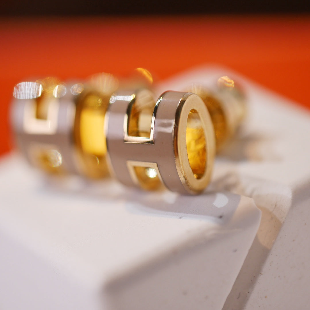 Mystic MINI POP H GOLD EARRINGS GREY