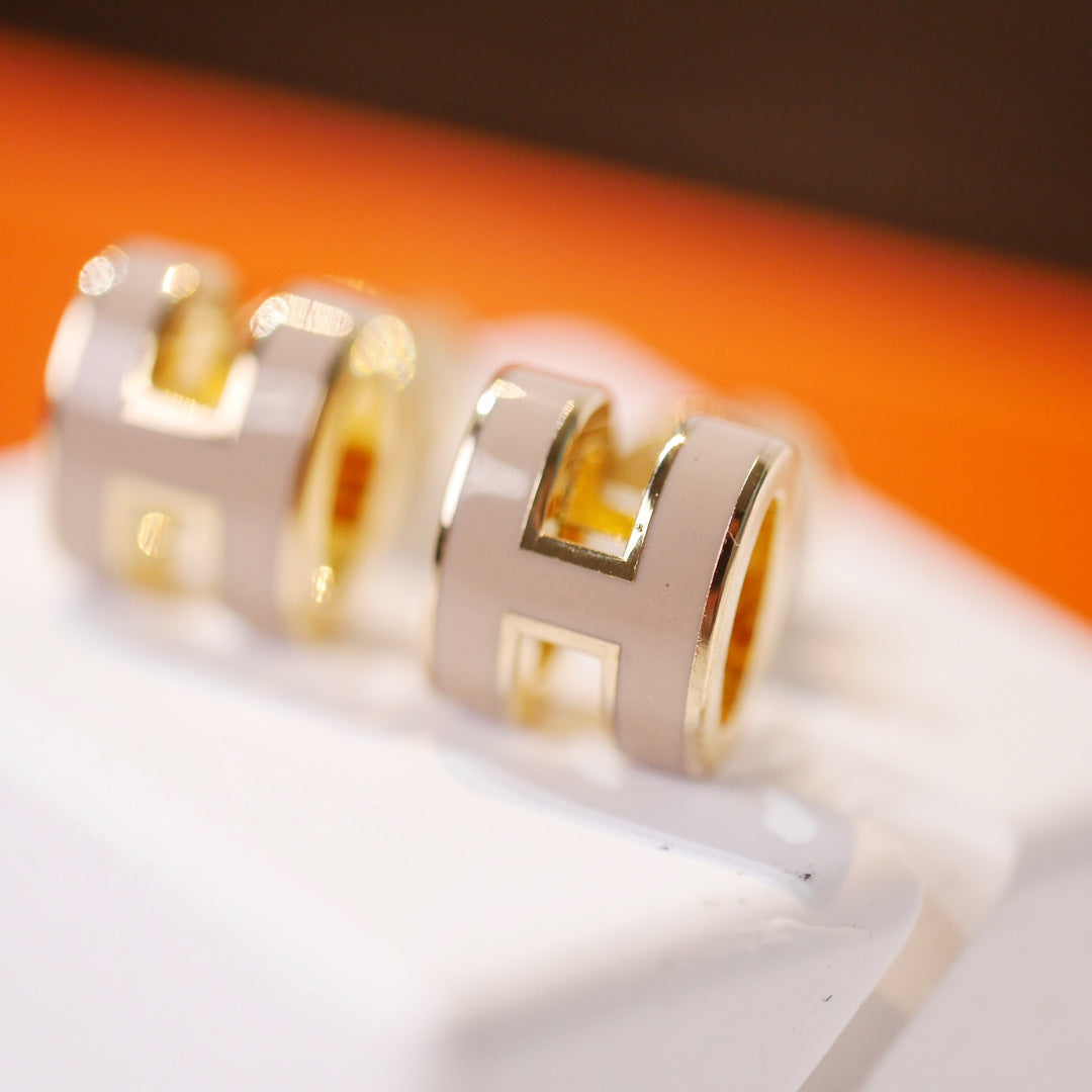 Mystic MINI POP H GOLD EARRINGS GREY