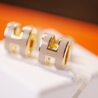 Mystic MINI POP H GOLD EARRINGS GREY