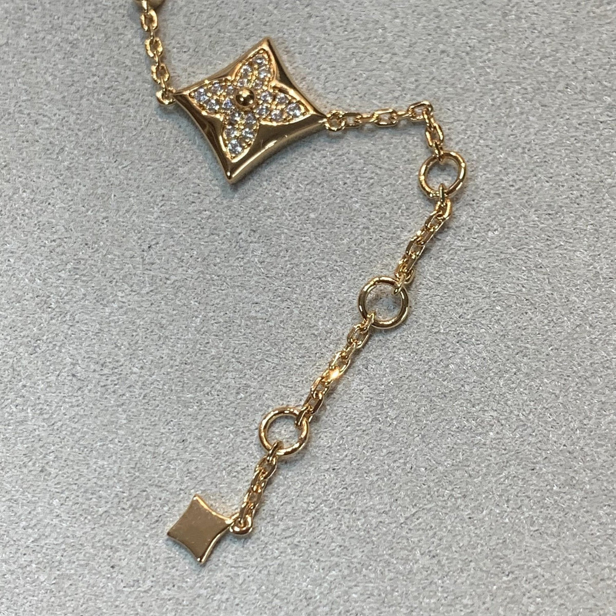 Mystic STAR AND SUN 4 MOTIFS GOLD DIAMONDS BRACELET