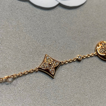 Mystic STAR AND SUN 4 MOTIFS GOLD DIAMONDS BRACELET