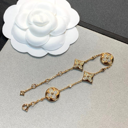 Mystic STAR AND SUN 4 MOTIFS GOLD DIAMONDS BRACELET